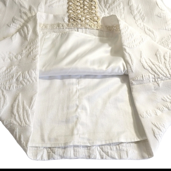 Lilly Pulitzer White and Gold Arie Stretch Short Minimal Luxury Shift Dress SZ 8 - Picture 12 of 16